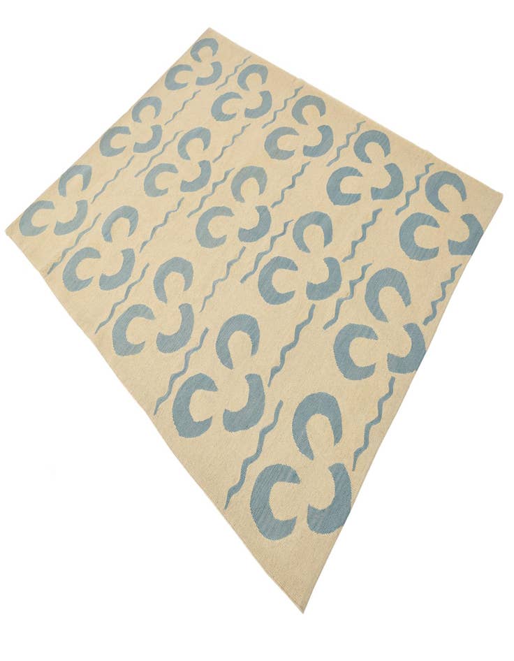 Detail image of  5' x 6' 7  Hand Woven Kilim Modern Wool Rug