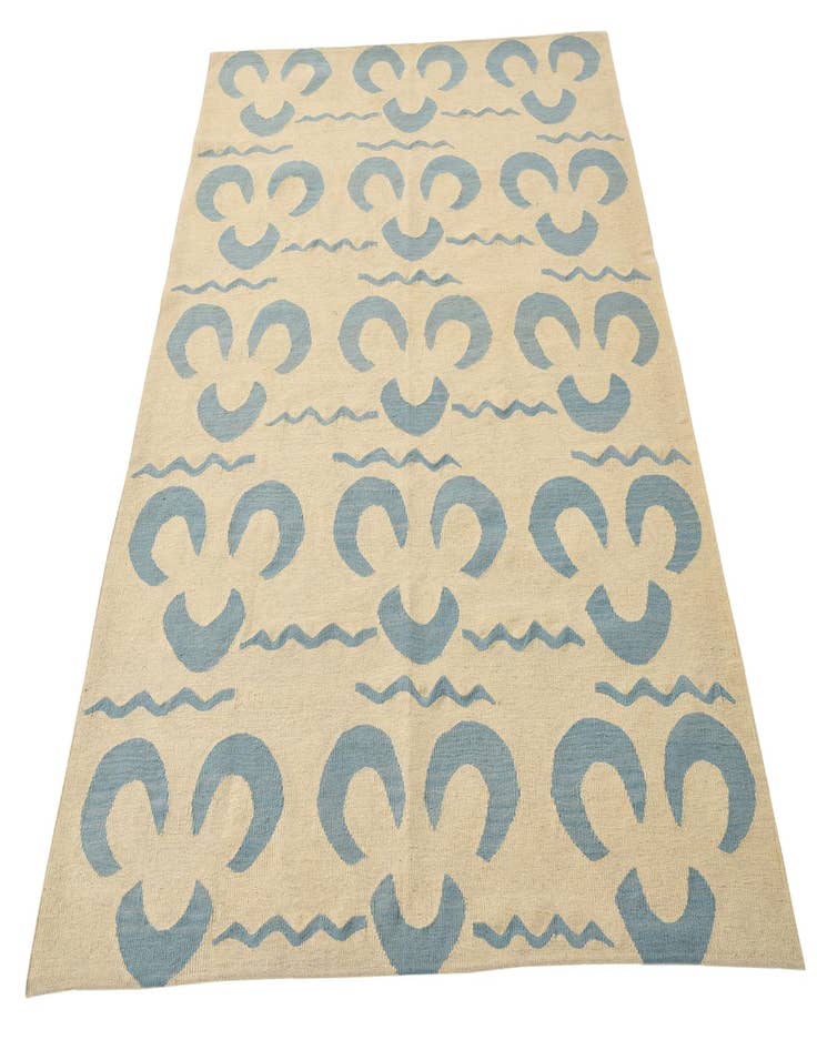 Detail image of  5' x 6' 7  Hand Woven Kilim Modern Wool Rug