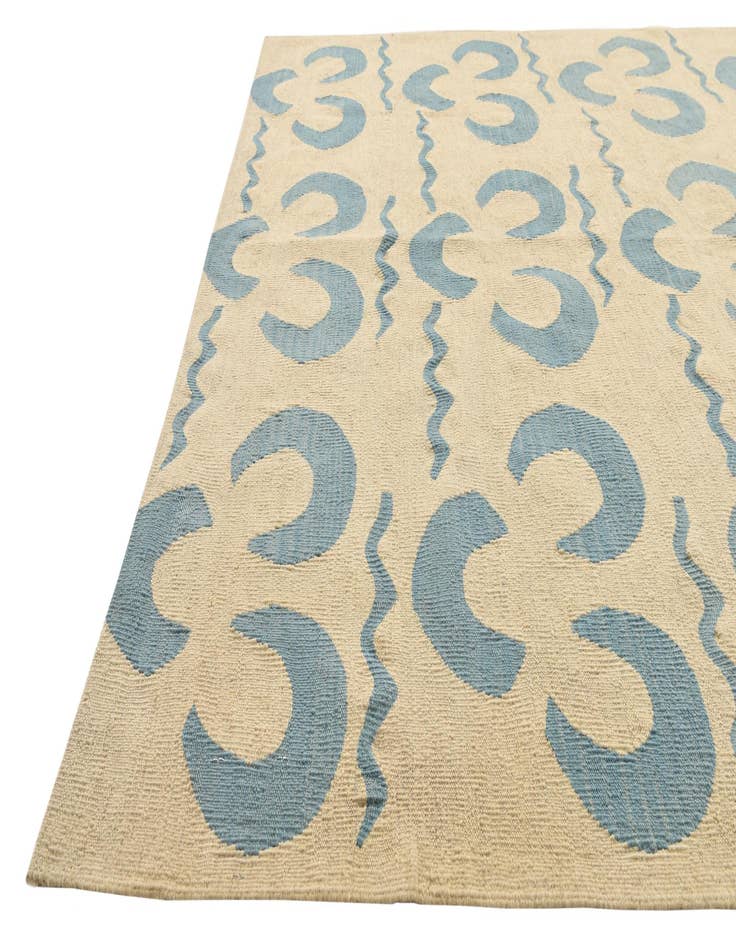 Detail image of  5' x 6' 7  Hand Woven Kilim Modern Wool Rug