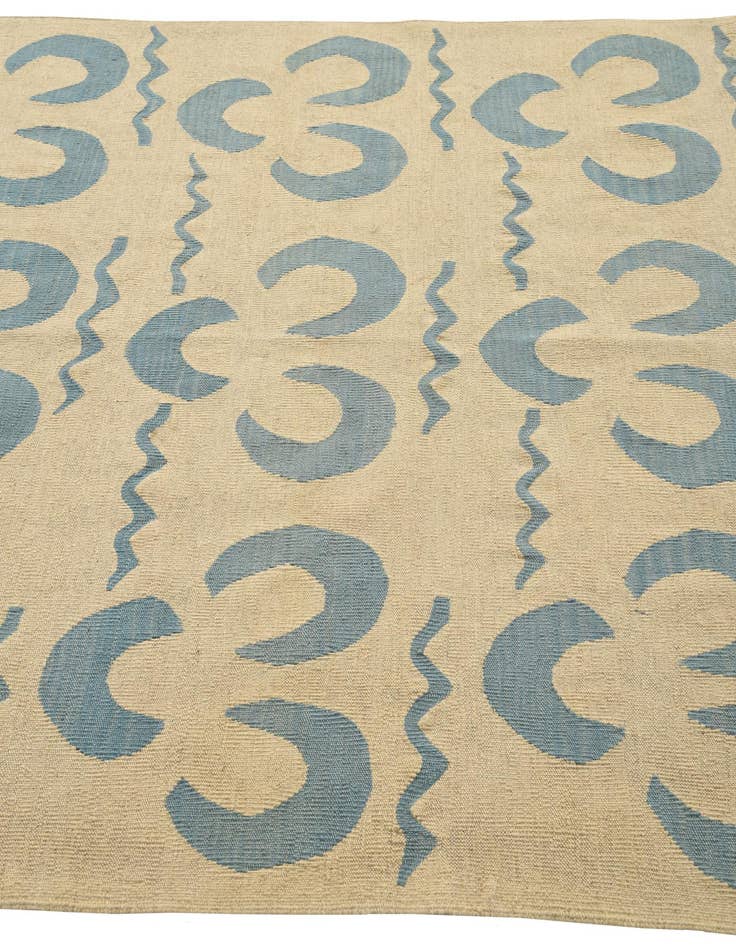 Detail image of  5' x 6' 7  Hand Woven Kilim Modern Wool Rug