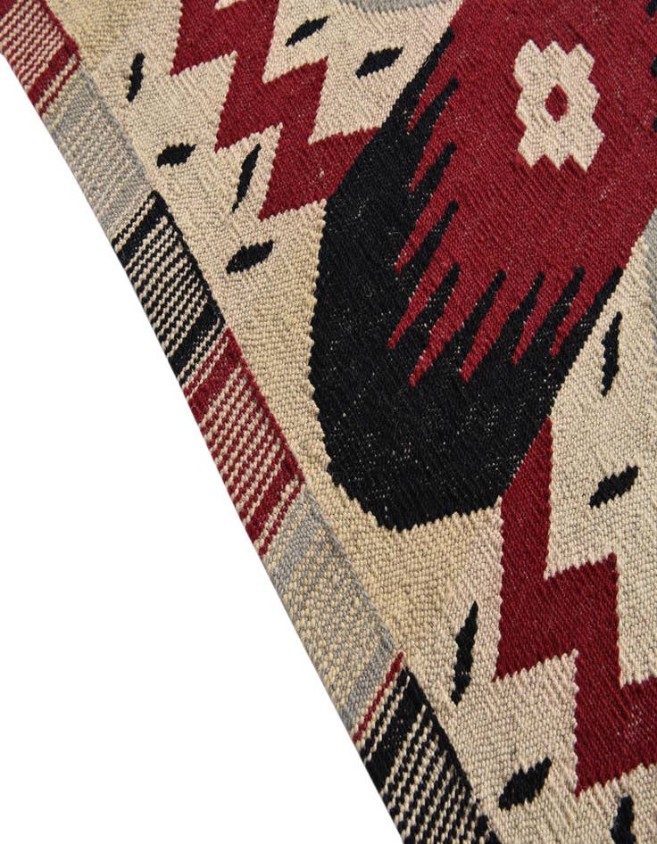Detail image of  6' x 7' 7  Hand Woven Kilim Modern Wool Rug