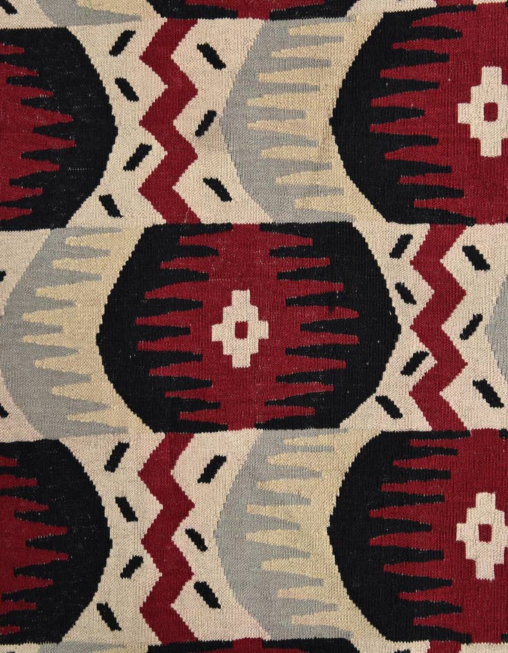 Detail image of  6' x 7' 7  Hand Woven Kilim Modern Wool Rug