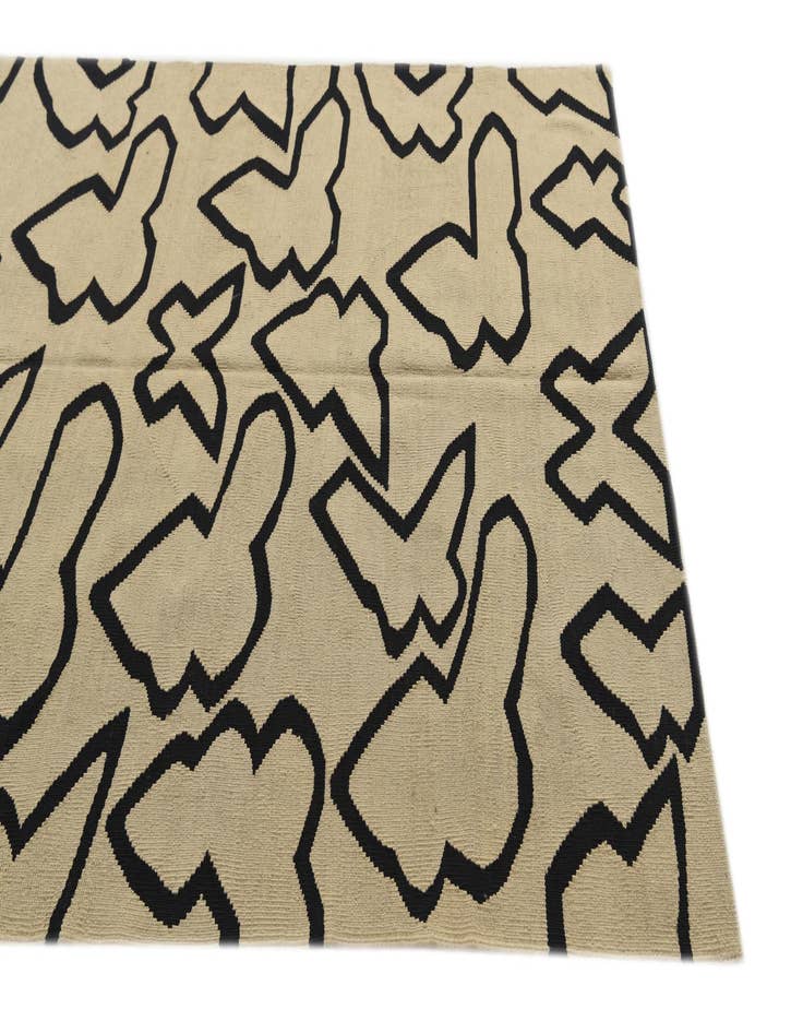 Detail image of  5' 1 x 6' 5  Hand Woven Kilim Modern Wool Rug