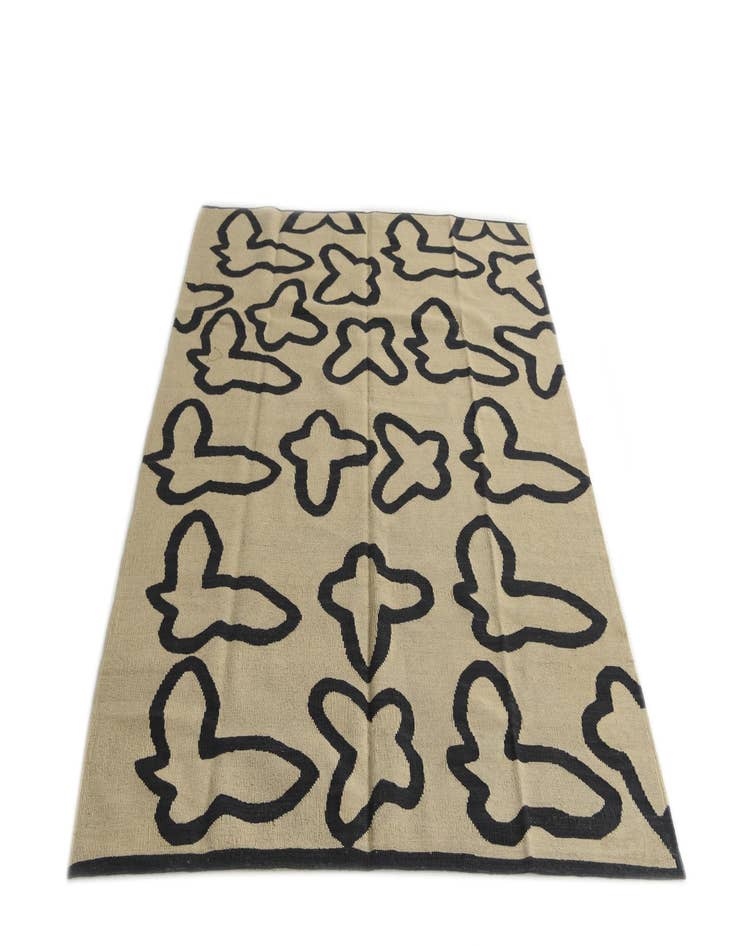 Detail image of  5' 2 x 6' 4  Hand Woven Kilim Modern Wool Rug