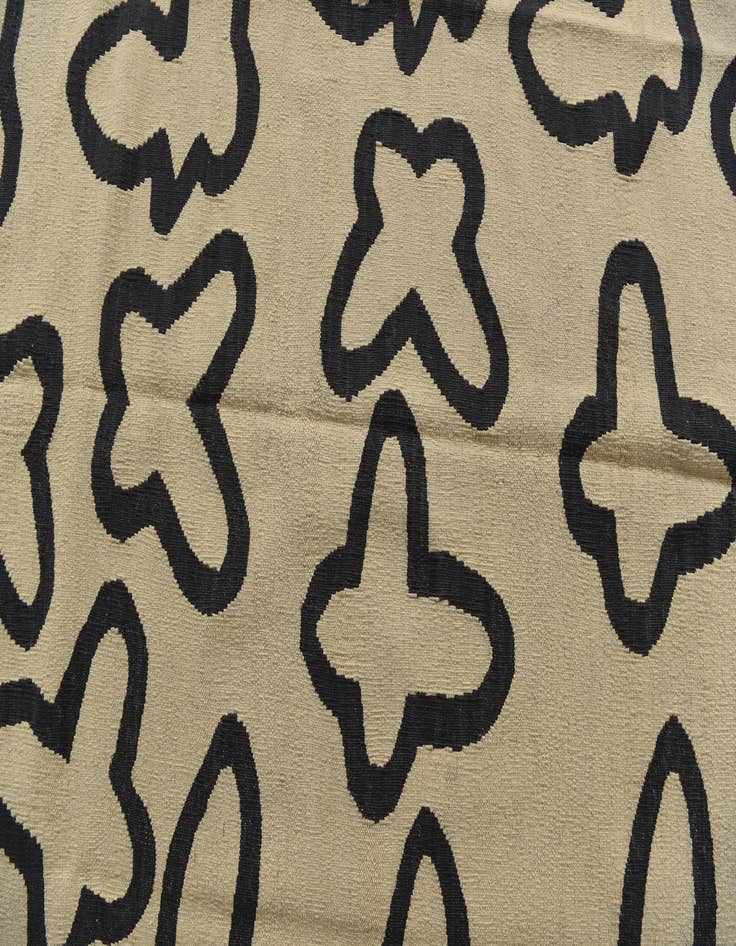 Detail image of  5' 2 x 6' 4  Hand Woven Kilim Modern Wool Rug