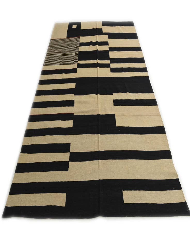 Detail image of  7' x 10'  Hand Woven Kilim Modern Wool Rug