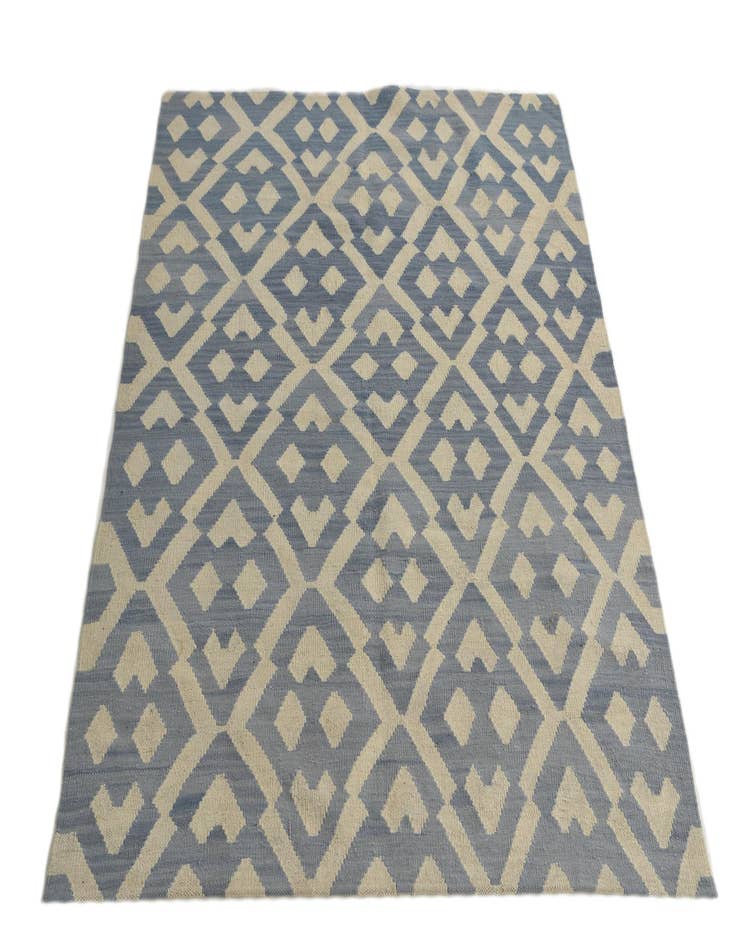 Detail image of  4' 6 x 5' 6  Hand Woven Kilim Modern Wool Rug