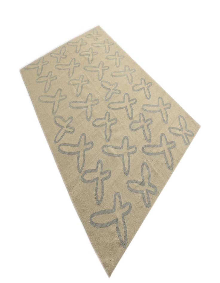 Detail image of  5' 8 x 8'  Hand Woven Kilim Modern Wool Rug