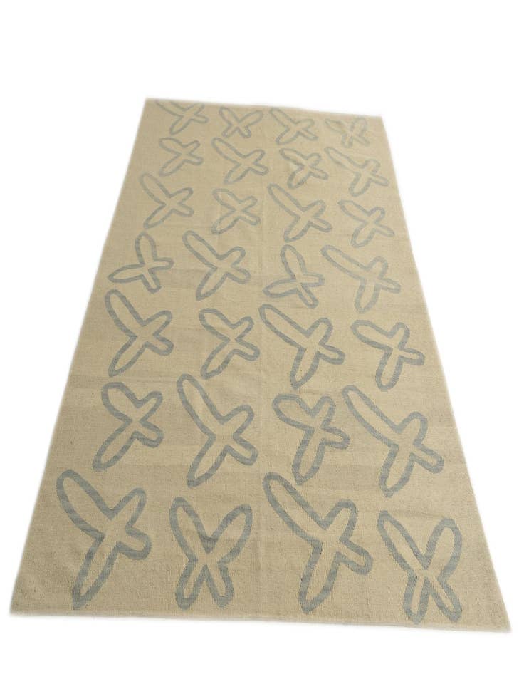 Detail image of  5' 8 x 8'  Hand Woven Kilim Modern Wool Rug