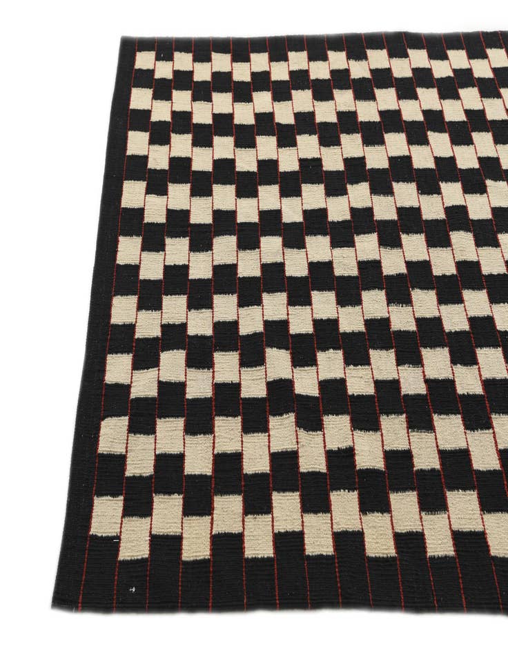Detail image of  4' 9 x 6' 1  Hand Woven Kilim Modern Wool Rug