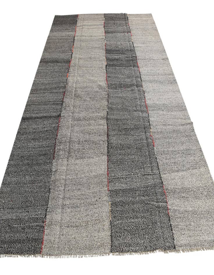 Detail image of  9' x 12'  Hand Woven Kilim Modern Wool Rug