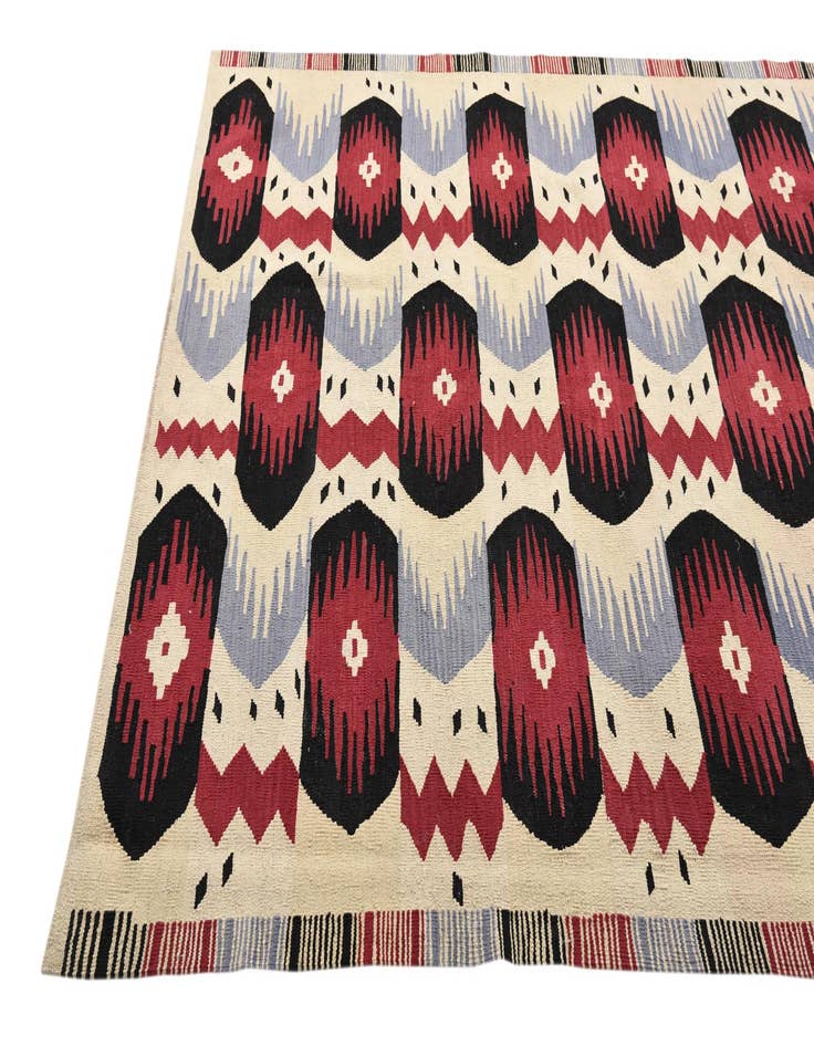 Detail image of  6' 1 x 7' 8  Hand Woven Kilim Modern Wool Rug