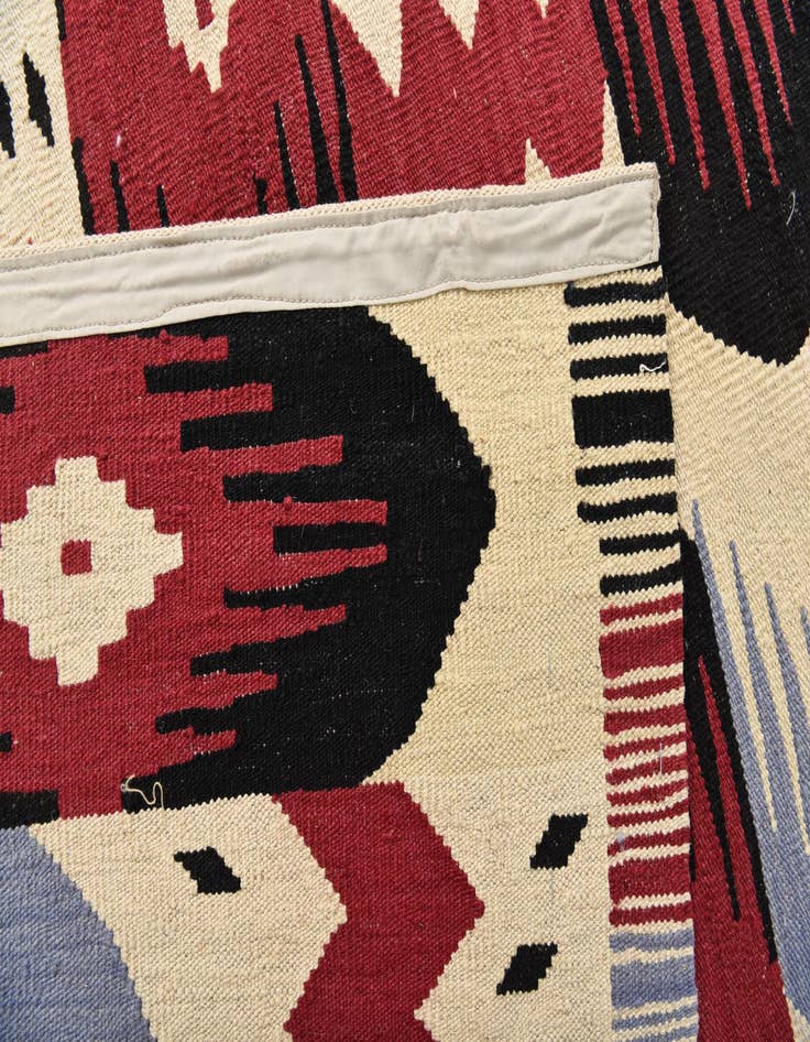 Detail image of  6' 1 x 7' 8  Hand Woven Kilim Modern Wool Rug