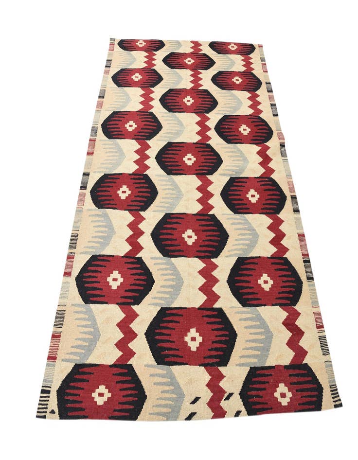 Detail image of  5' 1 x 6' 5  Hand Woven Kilim Modern Wool Rug