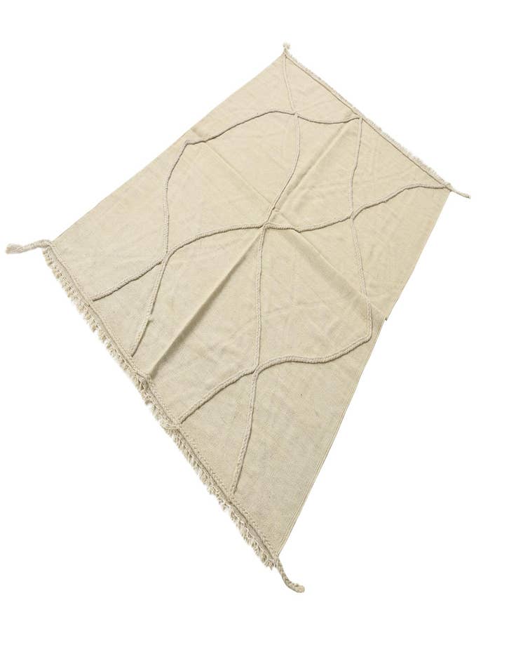 Detail image of  4' 2 x 6'  Hand Woven Kilim Modern Wool Rug