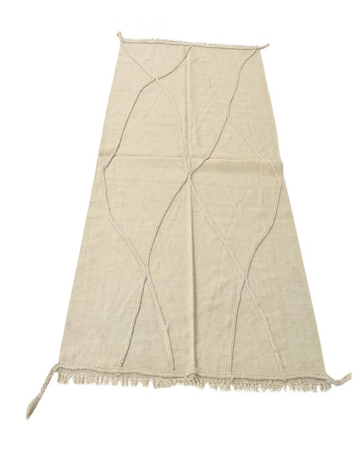 Detail image of  4' 2 x 6'  Hand Woven Kilim Modern Wool Rug