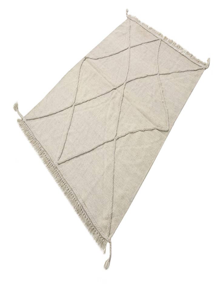 Detail image of  3' 5 x 4' 11  Hand Woven Kilim Modern Wool Rug