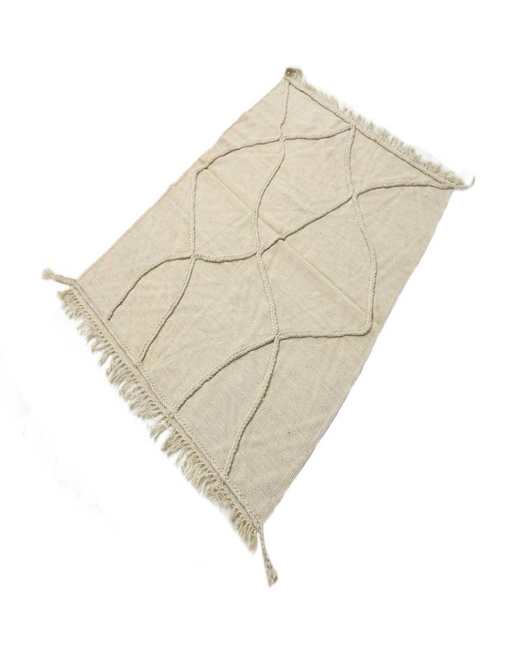 Detail image of  3' 4 x 4' 7  Hand Woven Kilim Modern Wool Rug