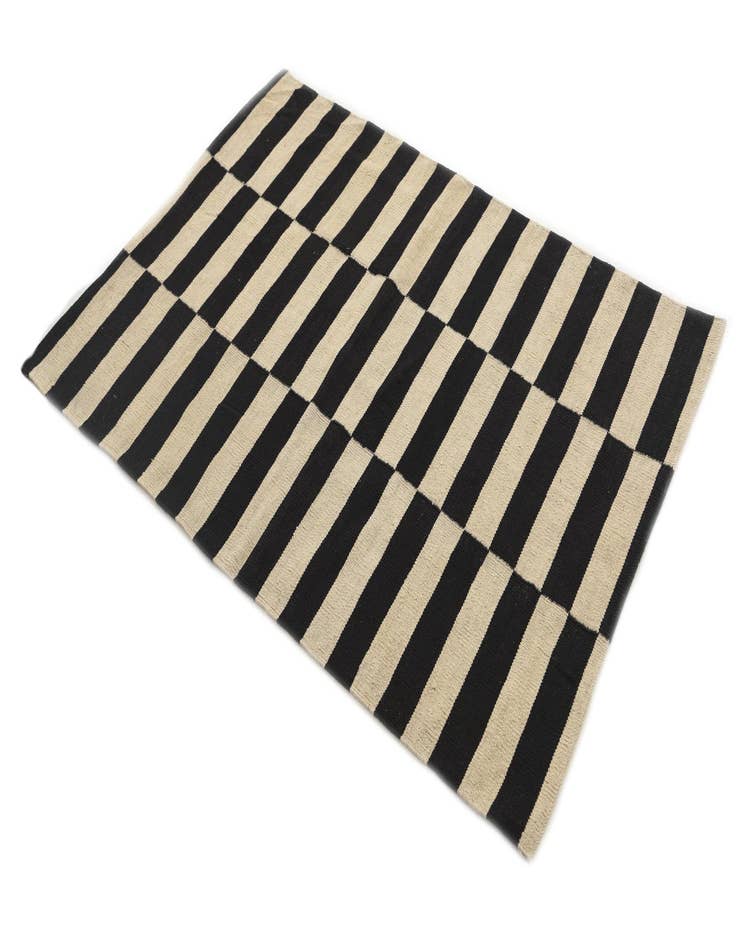 Detail image of  3' 4 x 4' 8  Hand Woven Kilim Modern Wool Rug