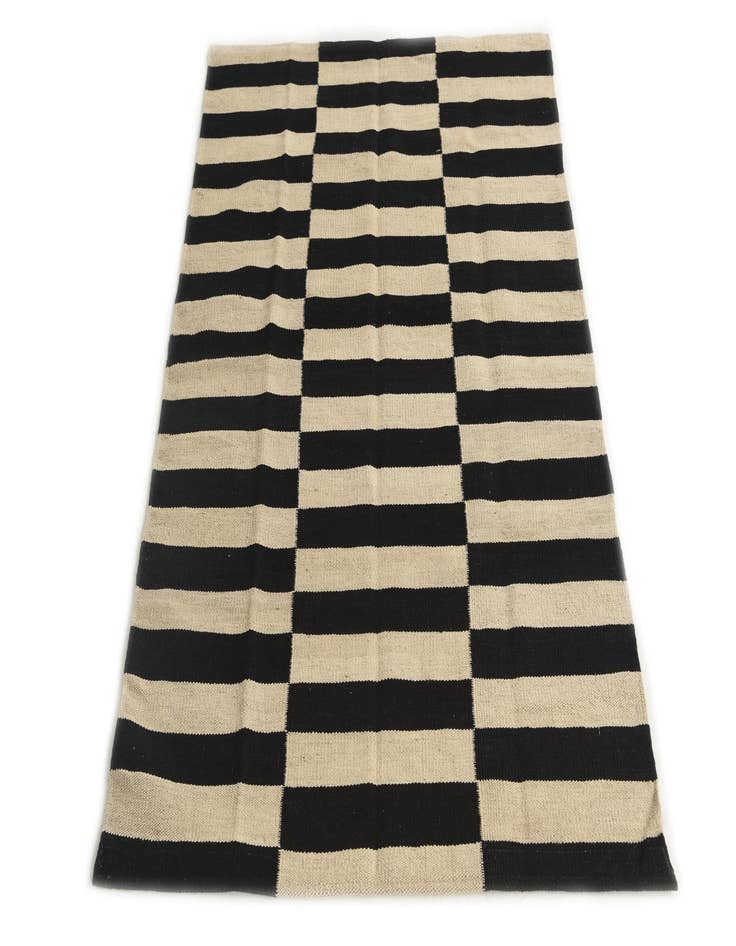 Detail image of  3' 4 x 4' 9  Hand Woven Kilim Modern Wool Rug