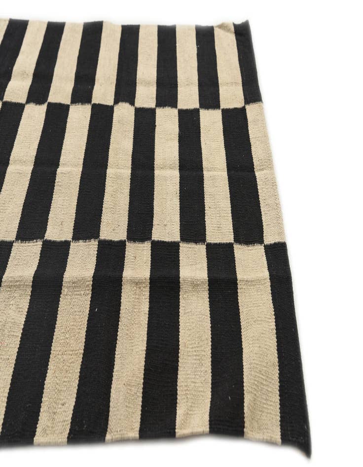 Detail image of  3' 4 x 4' 9  Hand Woven Kilim Modern Wool Rug