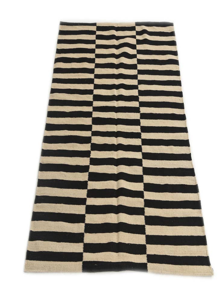 Detail image of  3' 6 x 4' 8  Hand Woven Kilim Modern Wool Rug