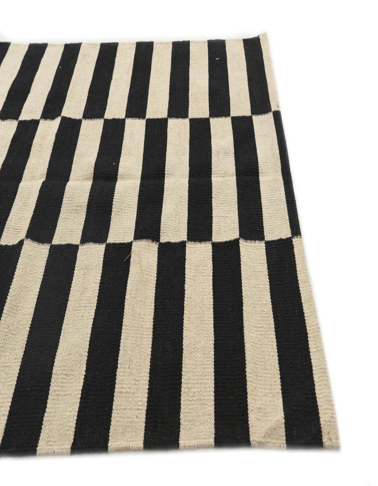 Detail image of  3' 4 x 4' 9  Hand Woven Kilim Modern Wool Rug