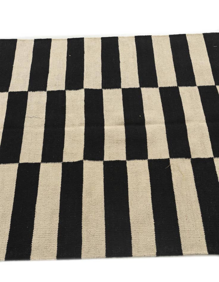 Detail image of  3' 4 x 4' 9  Hand Woven Kilim Modern Wool Rug