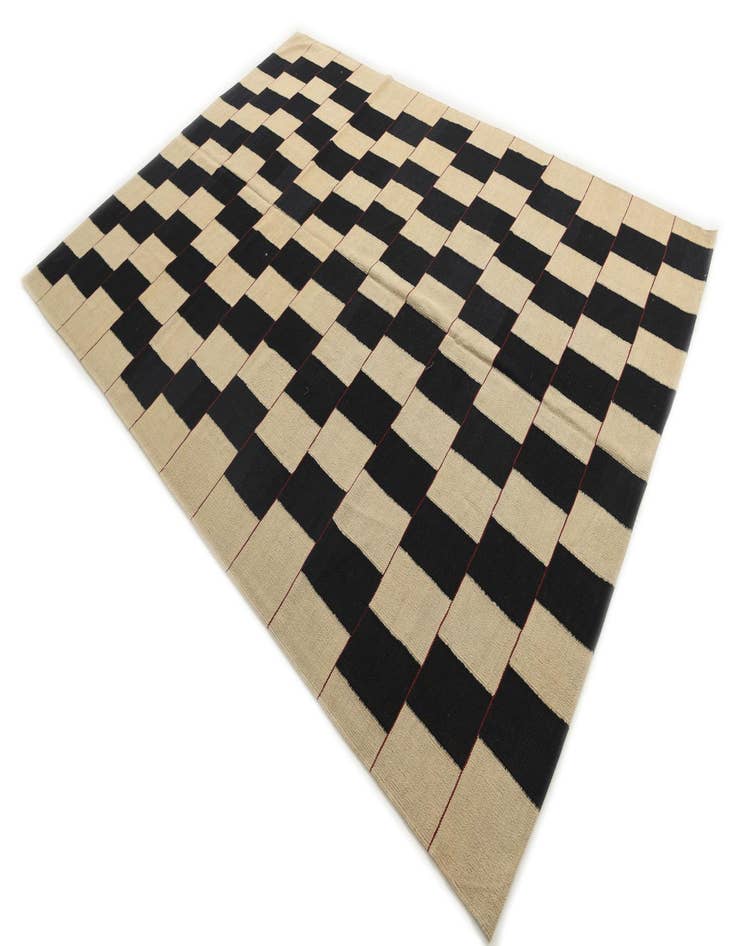 Detail image of  7' x 9' 7  Hand Woven Kilim Modern Wool Rug