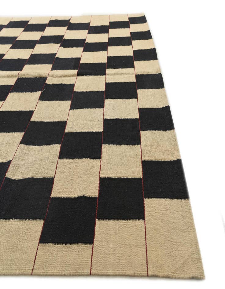 Detail image of  7' x 9' 7  Hand Woven Kilim Modern Wool Rug