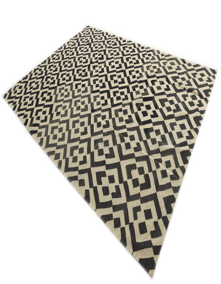 Detail image of  8' 6 x 11' 4  Hand Woven Kilim Modern Wool Rug