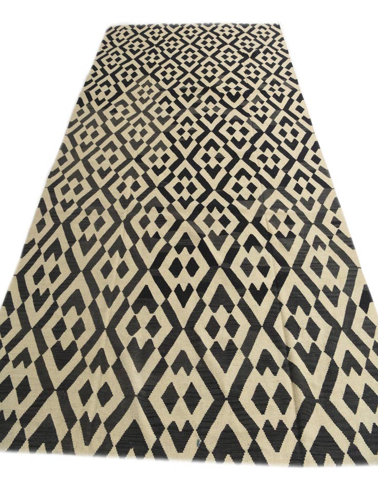 Detail image of  8' 6 x 11' 4  Hand Woven Kilim Modern Wool Rug