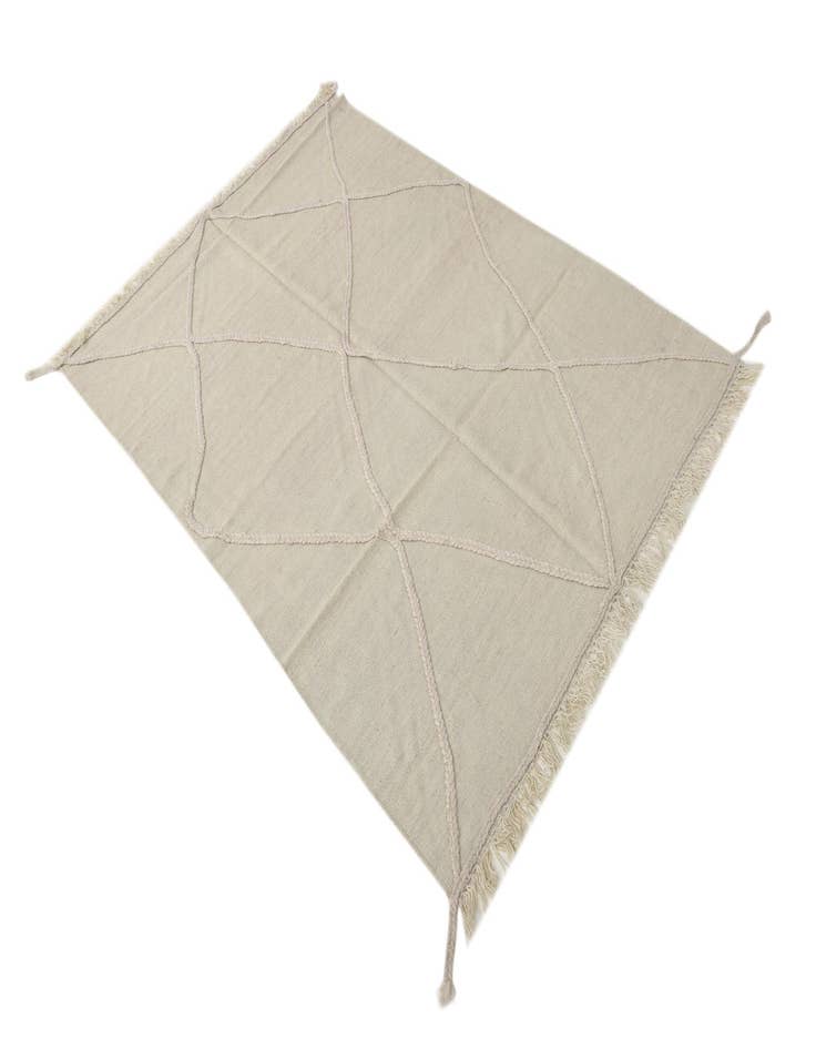 Detail image of  4' 1 x 6'  Hand Woven Kilim Modern Wool Rug