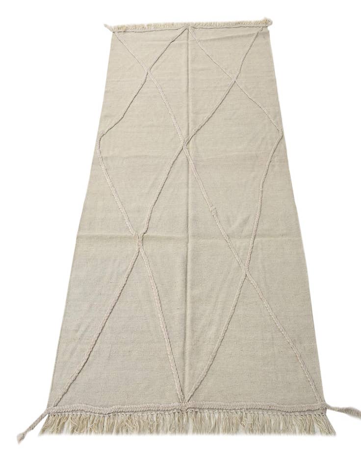 Detail image of  4' 1 x 6'  Hand Woven Kilim Modern Wool Rug