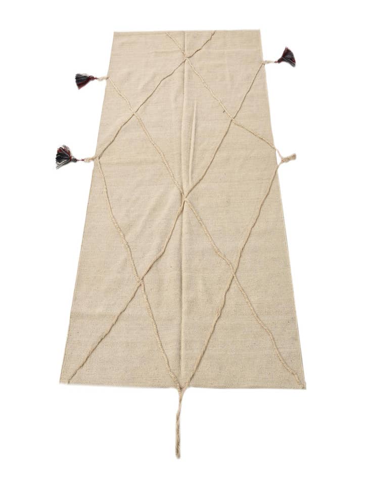 Detail image of  3' 5 x 5'  Hand Woven Kilim Modern Wool Rug