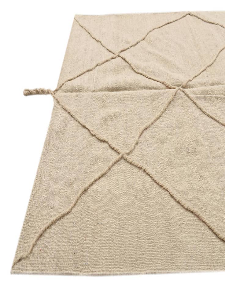 Detail image of  3' 5 x 5'  Hand Woven Kilim Modern Wool Rug