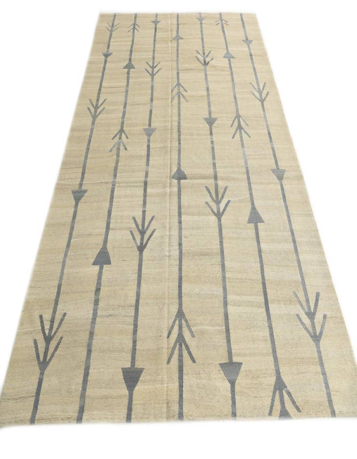 Detail image of  6' 9 x 9' 5  Hand Woven Kilim Modern Wool Rug