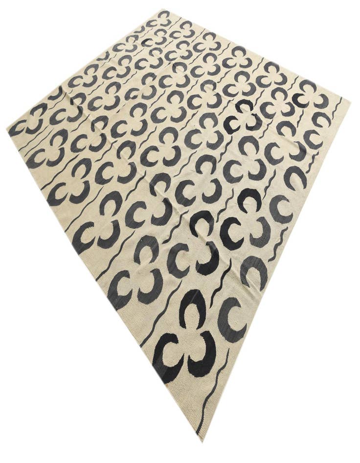 Detail image of  8' 7 x 9' 7  Hand Woven Kilim Modern Wool Rug