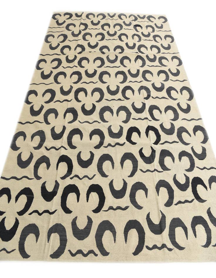 Detail image of  8' 7 x 9' 7  Hand Woven Kilim Modern Wool Rug