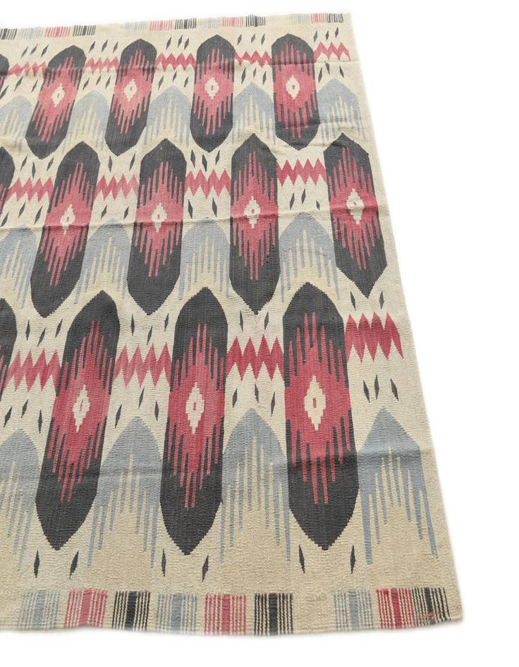 Detail image of  6' x 7' 9  Hand Woven Kilim Modern Wool Rug