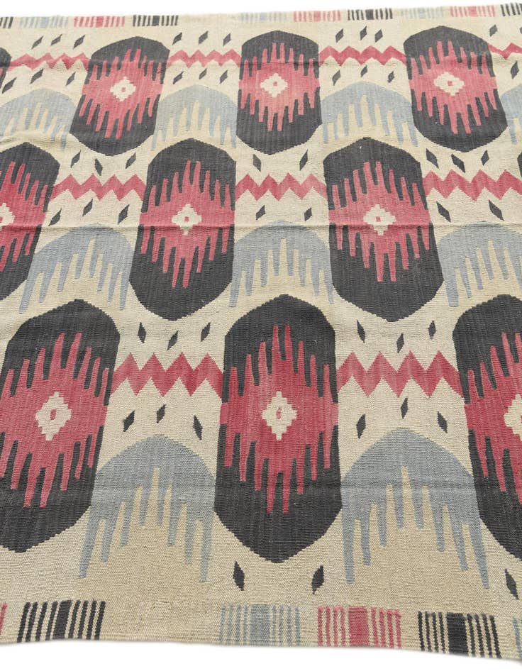 Detail image of  6' x 7' 9  Hand Woven Kilim Modern Wool Rug