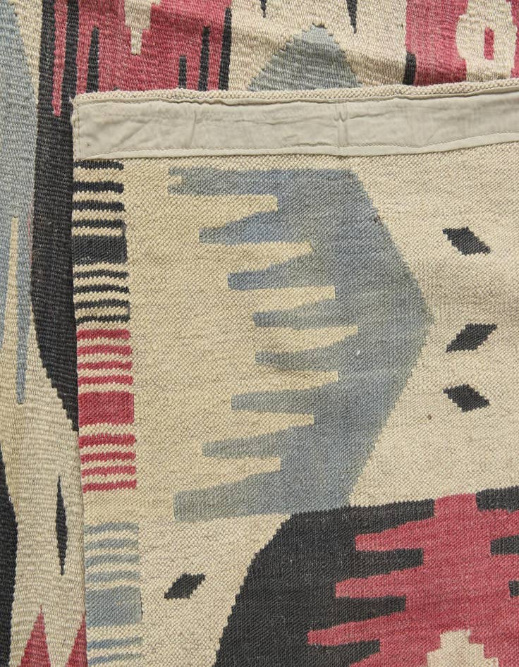 Detail image of  6' x 7' 9  Hand Woven Kilim Modern Wool Rug