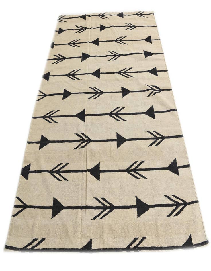 Detail image of  6' x 7' 4  Hand Woven Kilim Modern Wool Rug