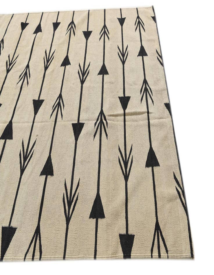 Detail image of  6' x 7' 4  Hand Woven Kilim Modern Wool Rug