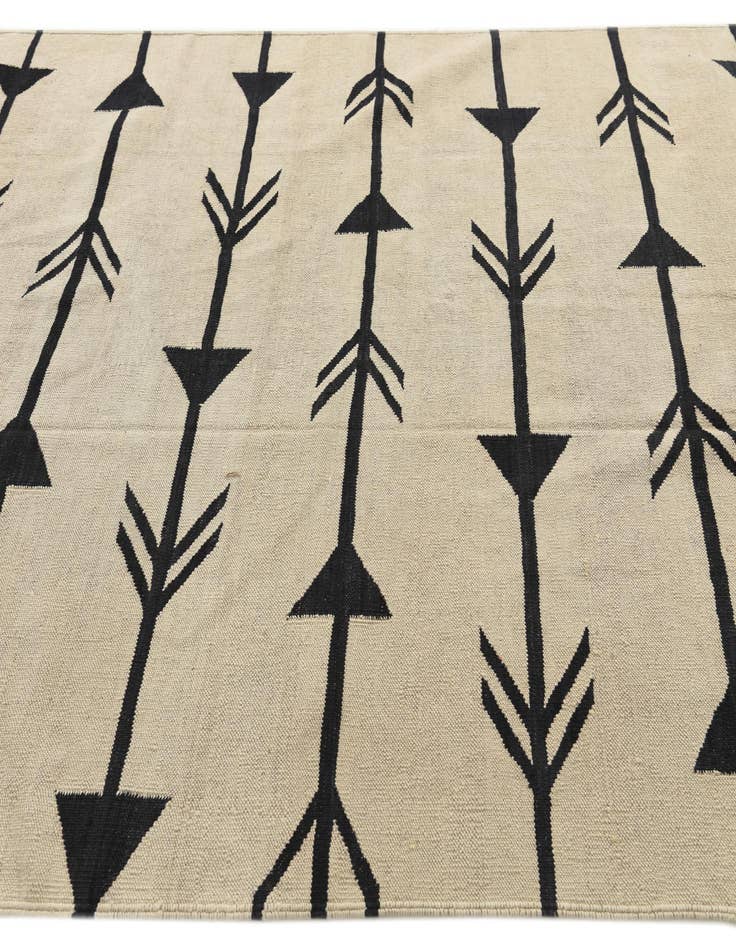 Detail image of  6' x 7' 4  Hand Woven Kilim Modern Wool Rug