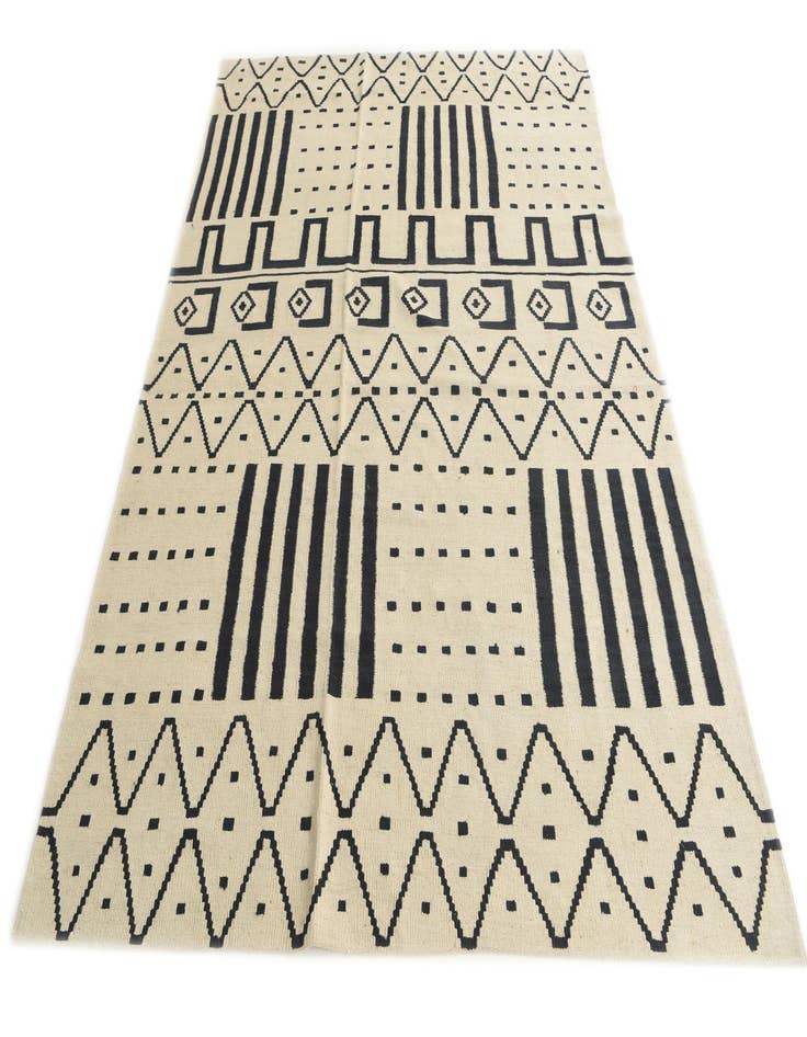 Detail image of  6' 1 x 8' 1  Hand Woven Kilim Modern Wool Rug