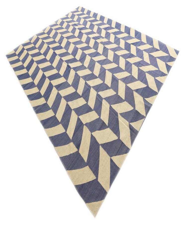 Detail image of  10' x 13'  Hand Woven Kilim Modern Wool Rug