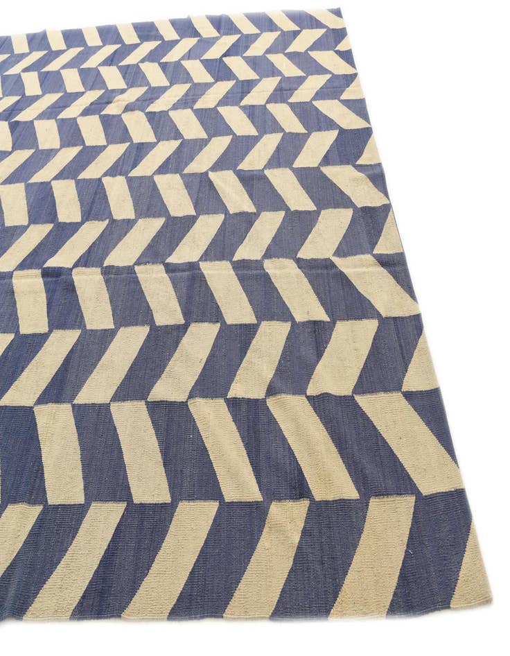 Detail image of  10' x 13'  Hand Woven Kilim Modern Wool Rug