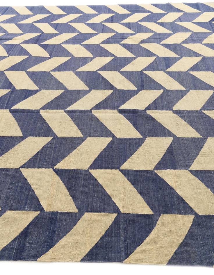 Detail image of  10' x 13'  Hand Woven Kilim Modern Wool Rug