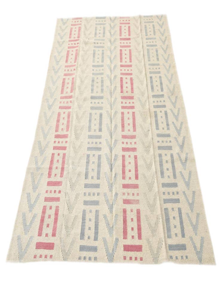 Detail image of  4' 10 x 6' 5  Hand Woven Kilim Modern Wool Rug